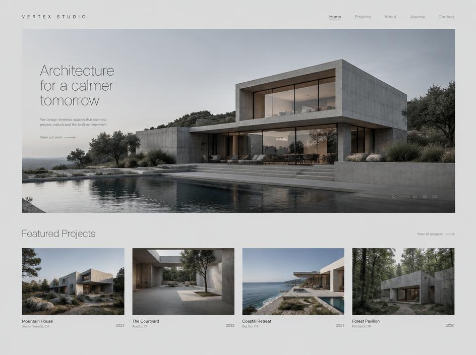Mockup de sitio web para arquitecto
