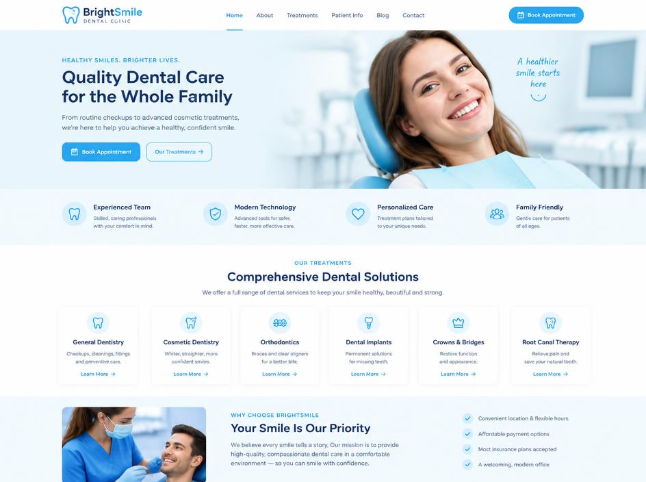 Mockup de sitio web para odontólogo
